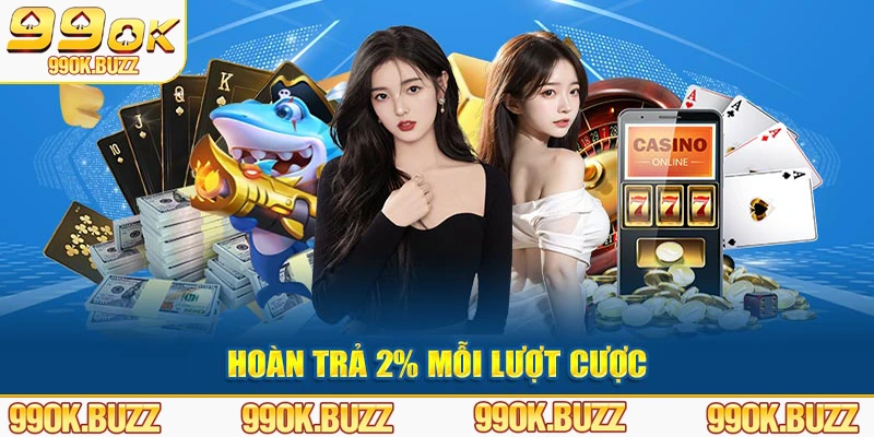 Hoàn trả 2% mỗi lượt cược